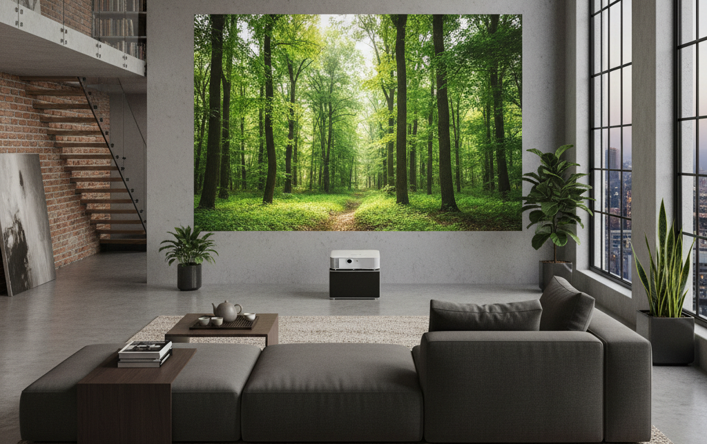 Heimkino Beamer im modernen Loft von projektor.at