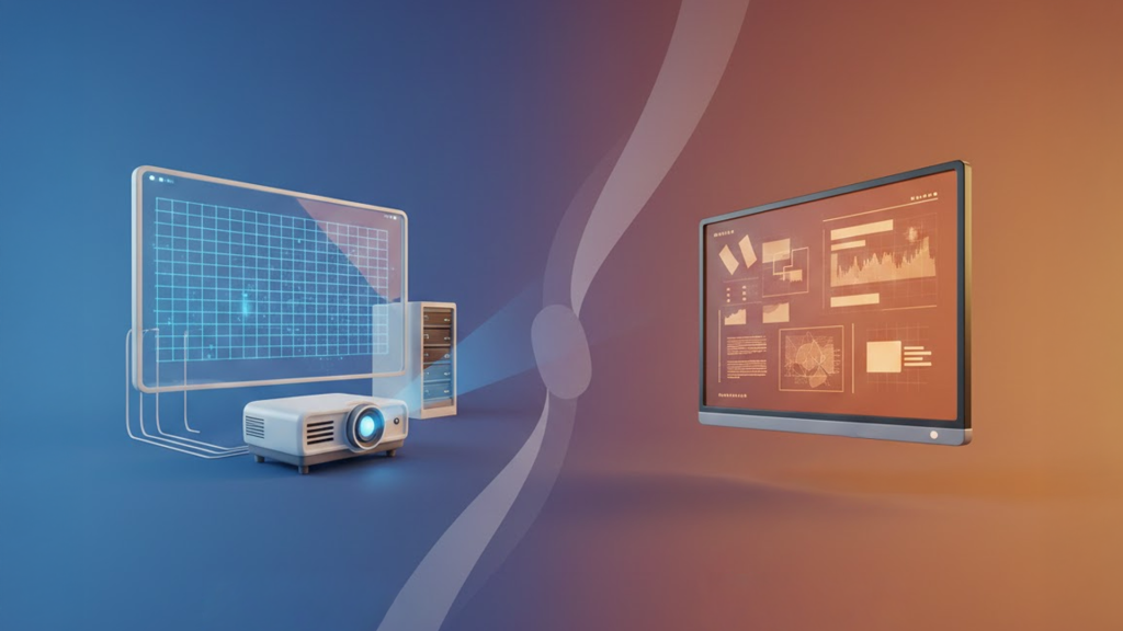 Die Vor- und Nachteile von Beamer und Display